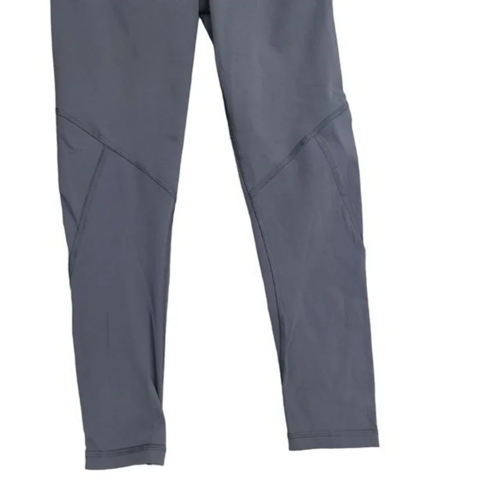 Lululemon‎ Womens Size 4 Black Gray Rear Zipper Pocket Leggings